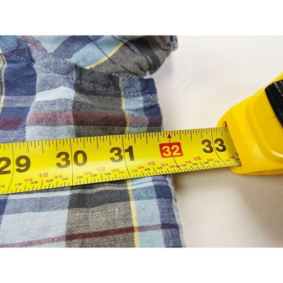Tommy Hilfiger Size 4XL Mens Multi Check Short Sleeve Logo Linen Cotton Shirt - Picture 3 of 11